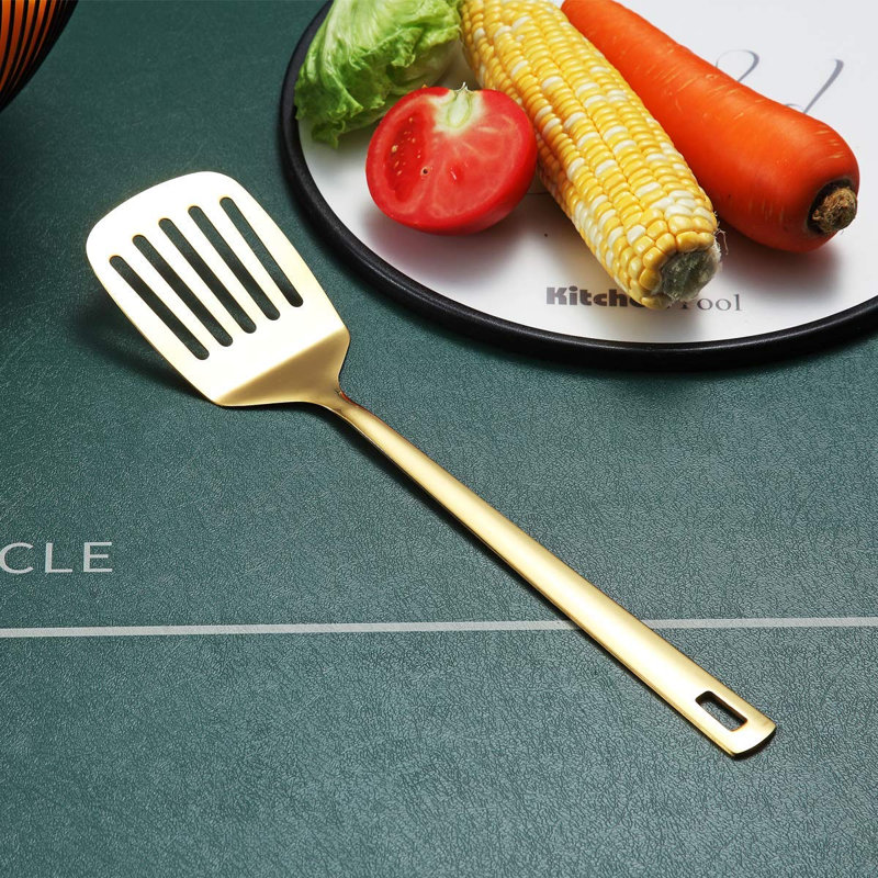 Giantex Gold Spatulas, Slotted Turner Titanium Gold Plating, Metal